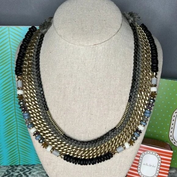 STELLA & DOT blue COLLETTE 3 in 1 statement necklace - Picture 4 of 5